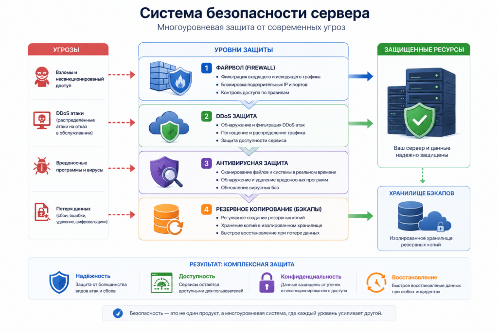 Схема системы безопасности сервера